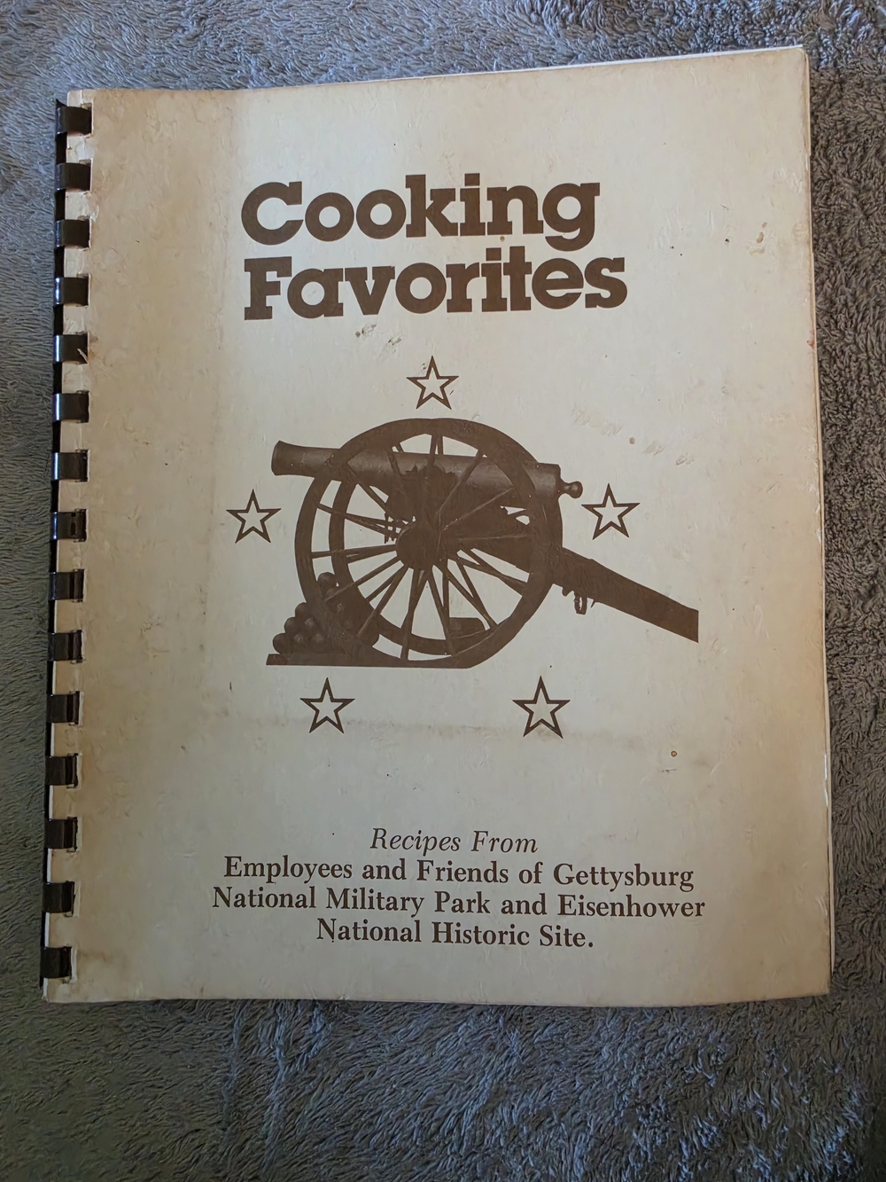 Vintage Spiral-bound Community Cookbook Titled "Cooking Favorites"